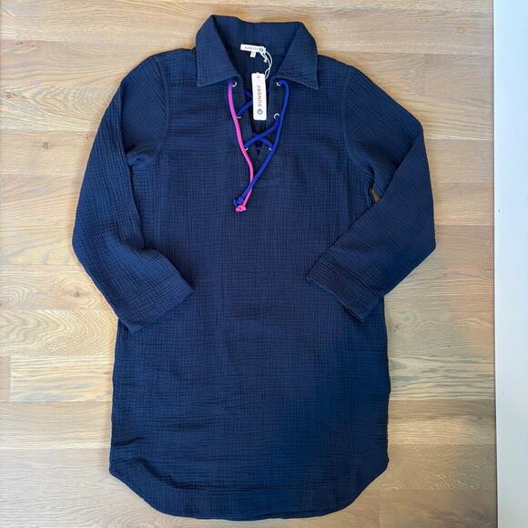 NWT Anthropologie Sundry Cotton Gauze Long Sleeve Mini Dress - Picture 7 of 7